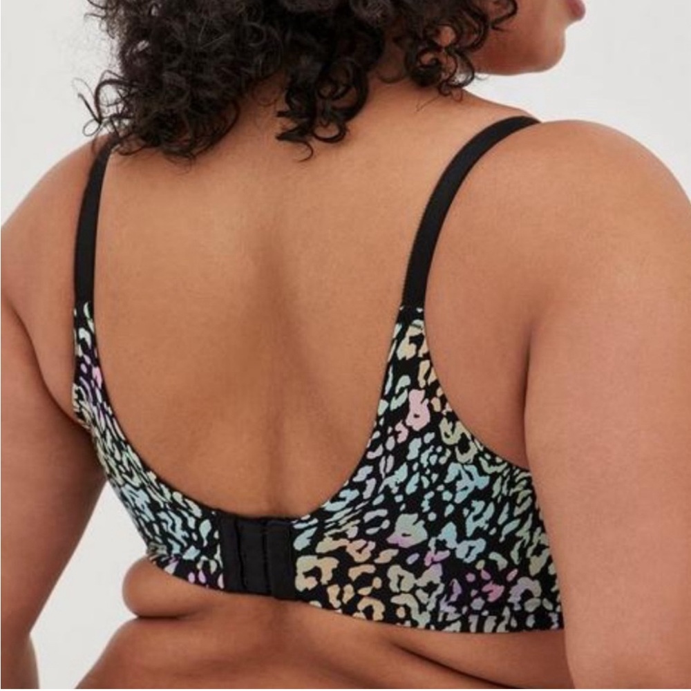 Torrid dream wireless back smoothing bra rainbow leopard 44F lightly lined - Picture 2 of 7